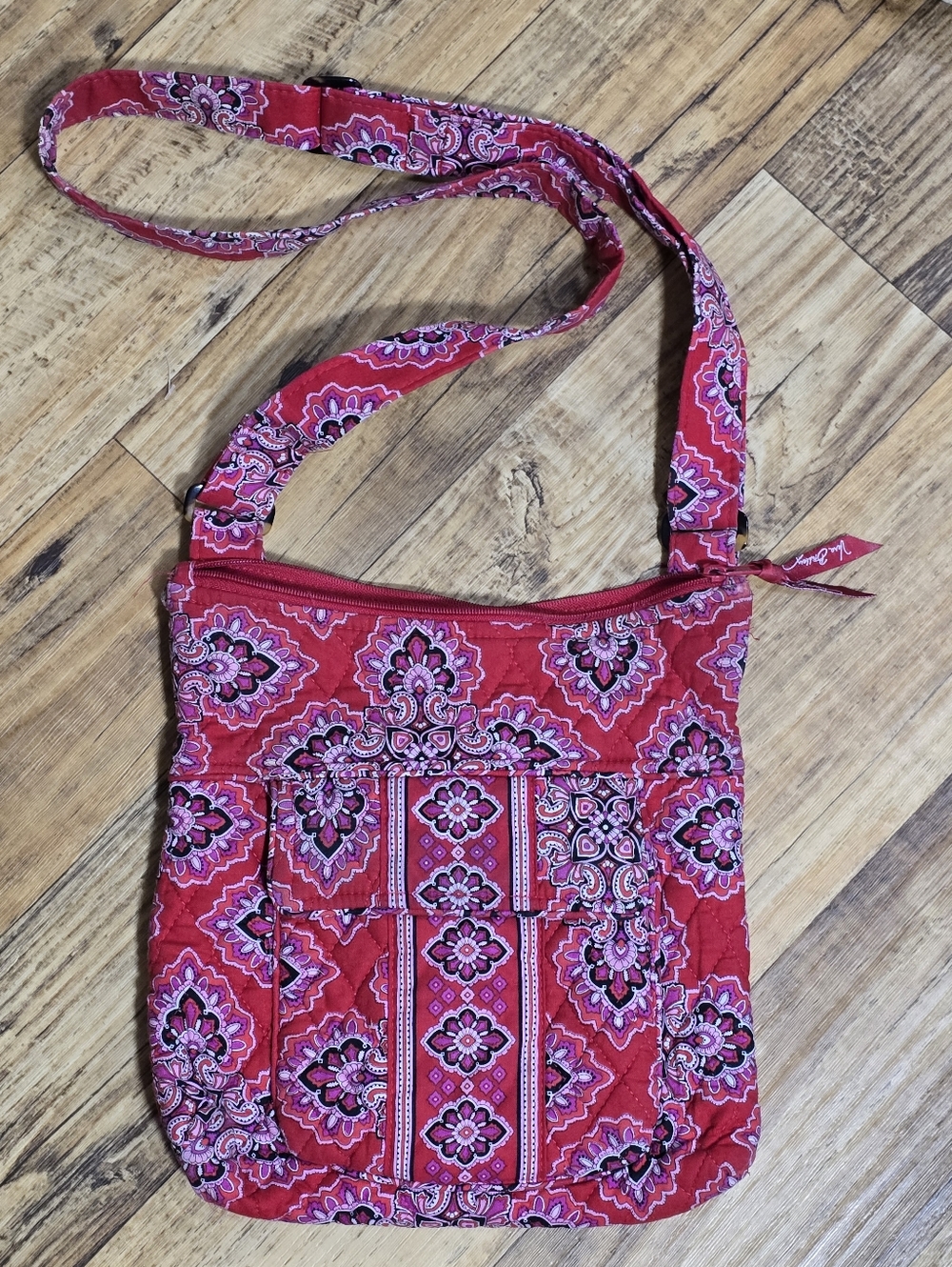 Vera Bradley Red Paisley Quilted Crossbody Bag